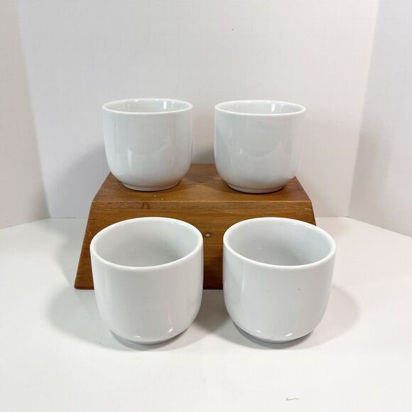 Pier One Imports Asian Style White Porcelain China Tea Set Teapot And 4 Cups - Picture 4 of 4